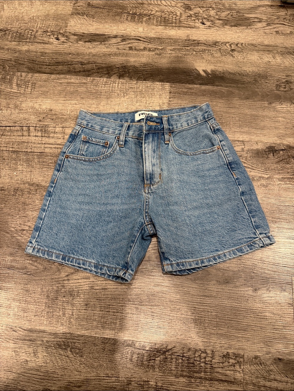 RSQ Light Blue High-Rise Denim Shorts